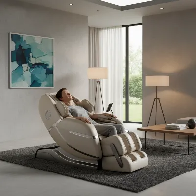 Infinity IT-8500 X3 massage chair in full stretch mode, showing an ergonomic recline